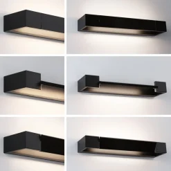 Paulmann LED-væglampe Lucille, sort, 40 cm IP44 dæmpbar