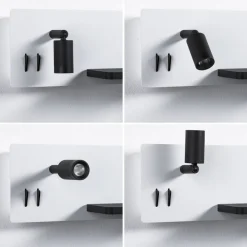 LED-væglampe Serra, sort, 2.700K, højre^Paulmann Hot