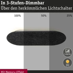 Paulmann LED-væglampe Tulga, 45 x 20 cm, antracit, filt