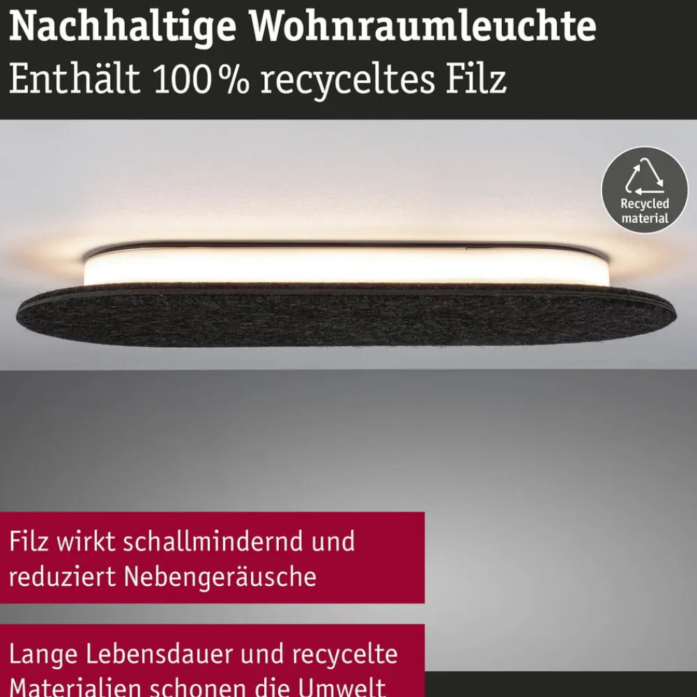 Paulmann LED-væglampe Tulga, 45 x 20 cm, antracit, filt