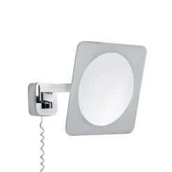 Paulmann LED-vægspejl Bela, krom, IP44, stik