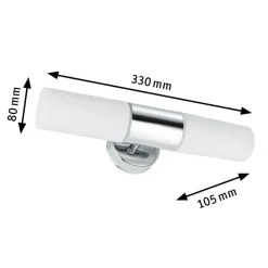 Paulmann Lenia væglampe IP44 krom/opal 2 lyskilder