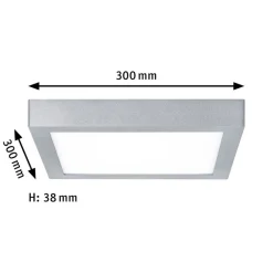 Paulmann Lunar LED-panel, kantet, krom, 30x30cm