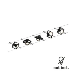 Paulmann Mac II wiresystem, mat sort 5 spots