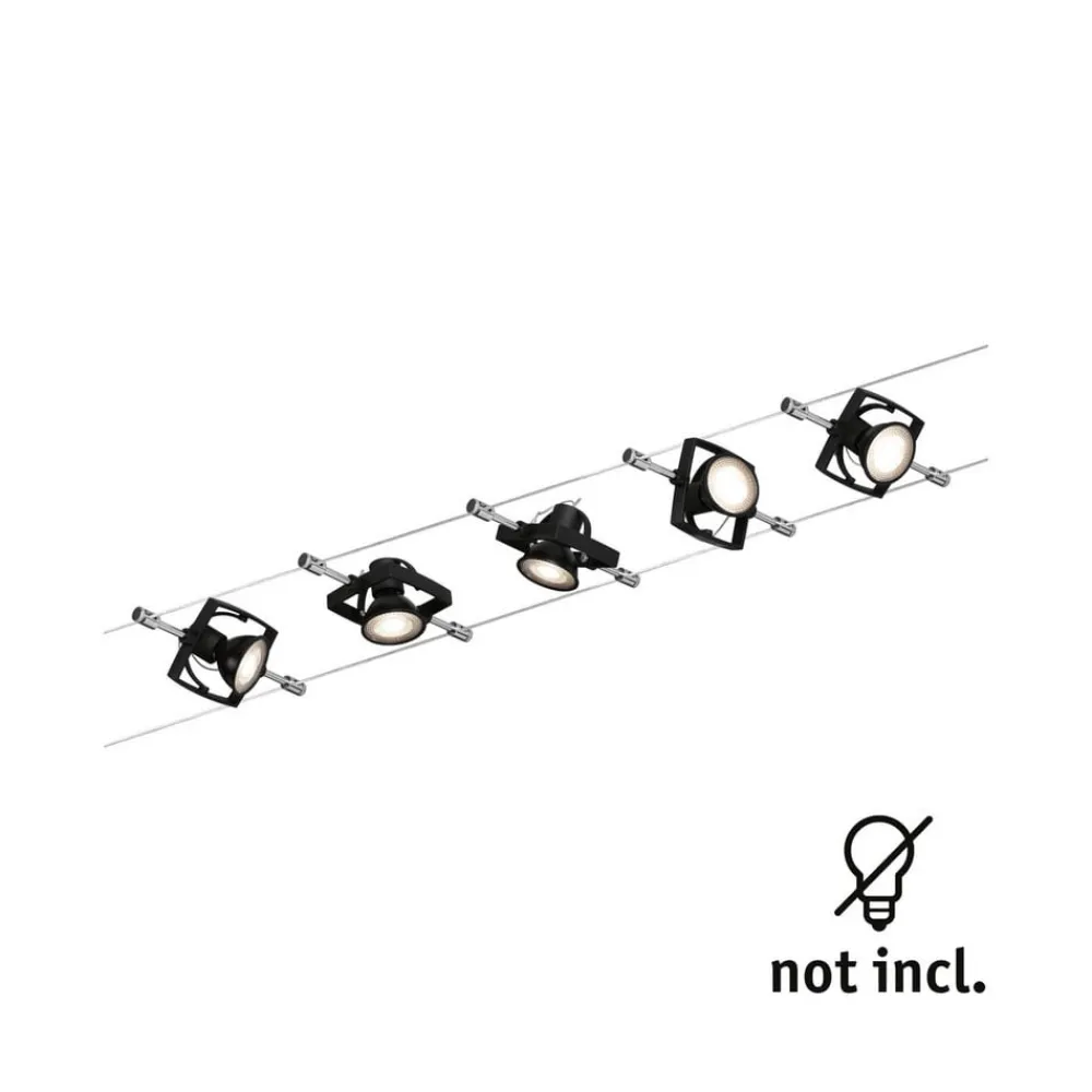 Paulmann Mac II wiresystem, mat sort 5 spots