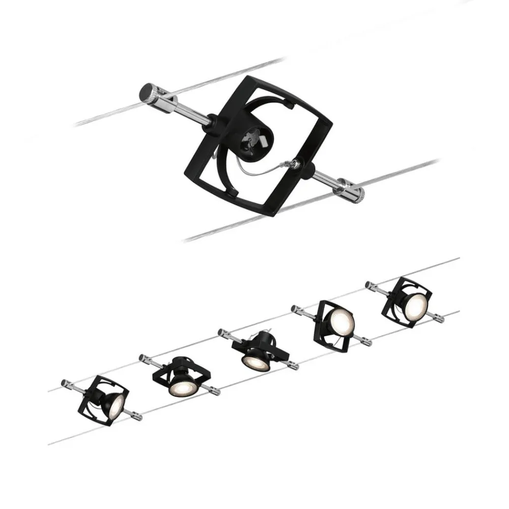 Paulmann Mac II wiresystem, mat sort 5 spots