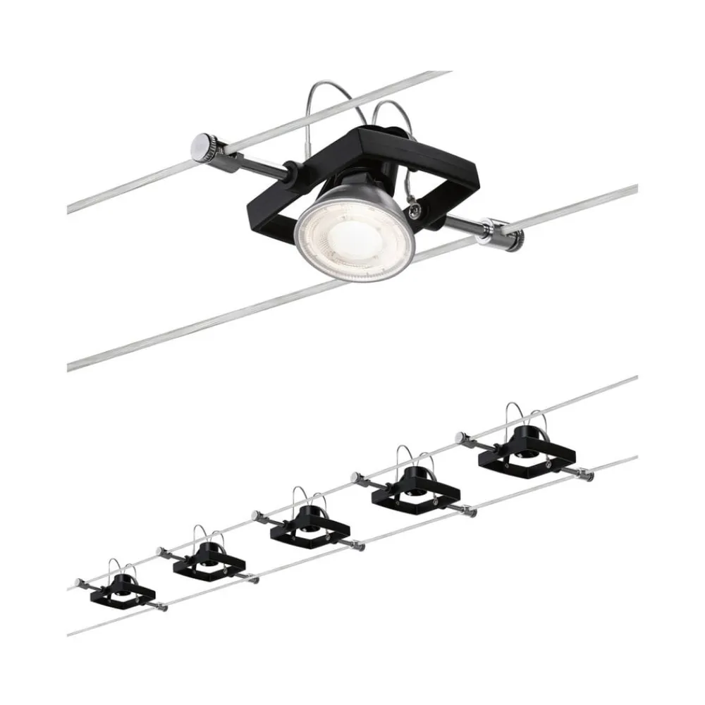 Paulmann Mac II wiresystem, mat sort 5 spots