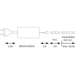 MaxLED 500 basissæt IP20 varmhvid 5 m^Paulmann Discount