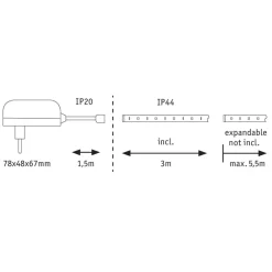MaxLED 250 basissæt IP44 2.700 K 3 m^Paulmann Outlet