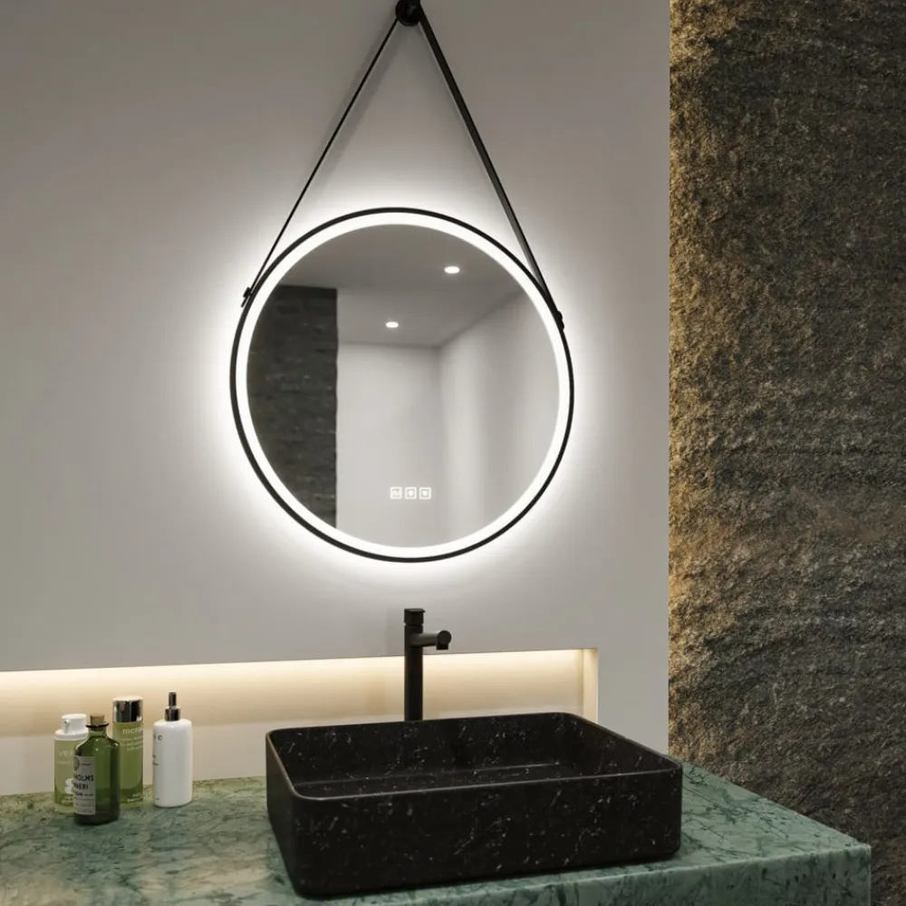 Mirra hængespejl Ø59cm CCT dæmpbar sort^Paulmann Clearance