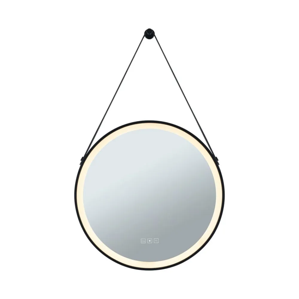 Mirra hængespejl Ø59cm CCT dæmpbar sort^Paulmann Clearance