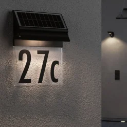 Paulmann Postkasser|Væglamper>Neda husnummerlampe, solcelle, i sort