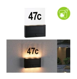 Paulmann Væglampe Med Sensor|Solcellelamper>Neda LED-husnummerlampe, solcelle