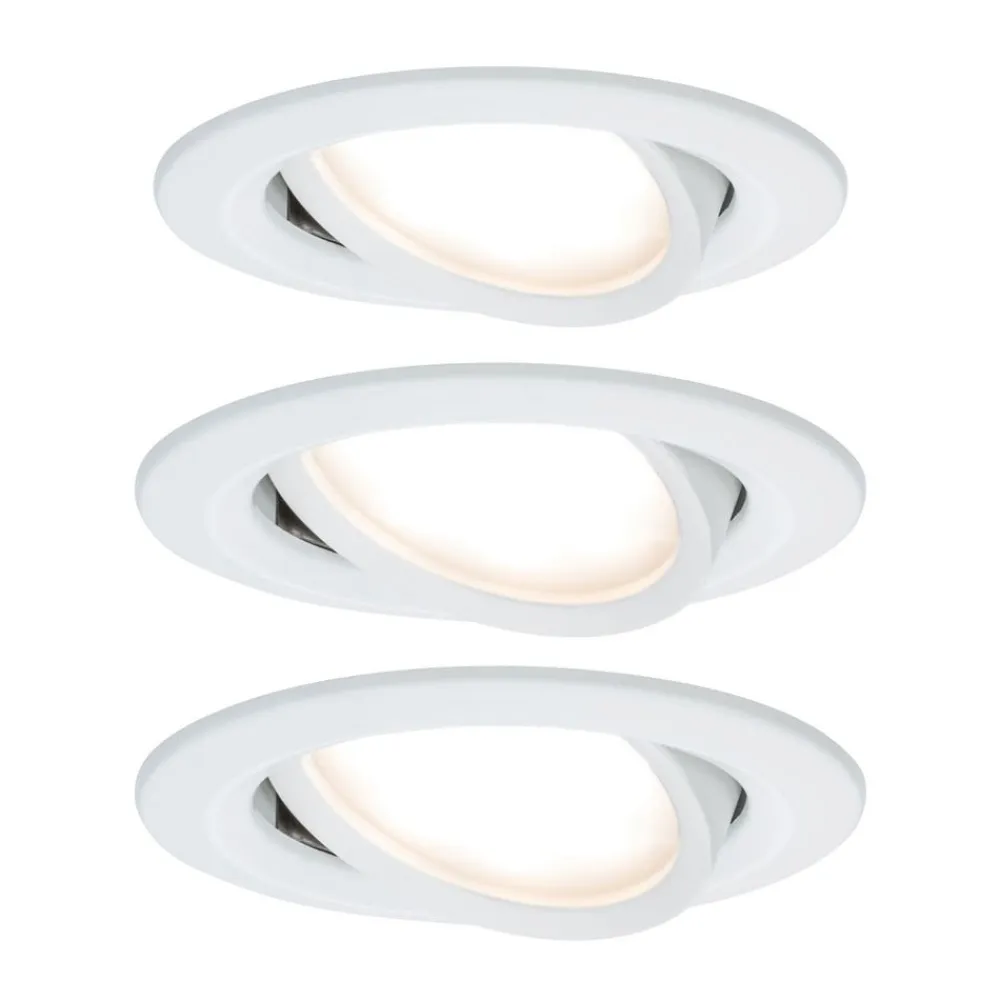 Nova LED-indbygningsspot 3 stk. drejelig, hvid^Paulmann New