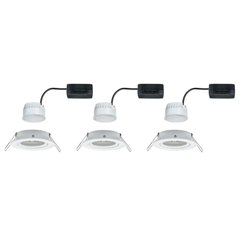 Nova LED-indbygningsspot 3 stk. drejelig, hvid^Paulmann New