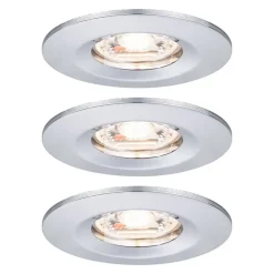 Paulmann Loftlamper|Indbygningsspots>Nova mini indb.-spot, sæt med 3 IP44 krom