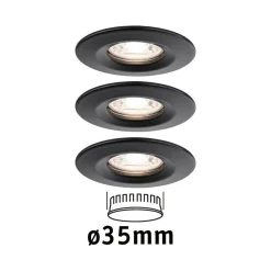 Nova Mini indbygningsspot, 3, stift, sort^Paulmann New