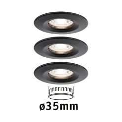 Nova Mini indbygningsspot, 3, stift, sort^Paulmann New