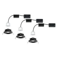 Nova Mini indbygningsspot, 3, stift, sort^Paulmann New