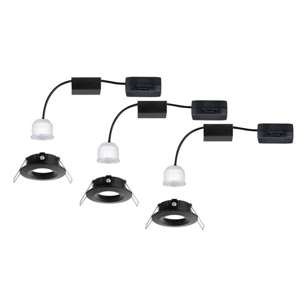 Nova Mini indbygningsspot, 3, stift, sort^Paulmann New