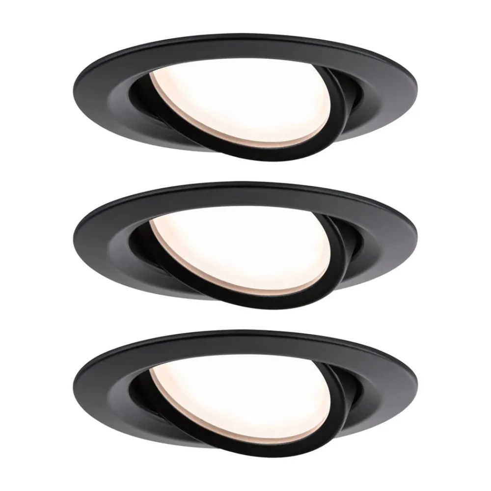Paulmann Indbygningsspots|Spotlights>Nova Plus Coin 3 stk IP23 2.700K sort