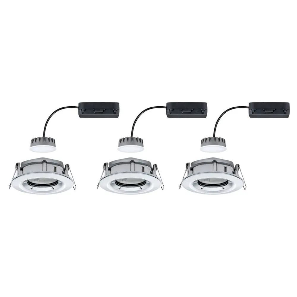 Paulmann Nova Plus LED-spot, 3 stk, rundt, krom
