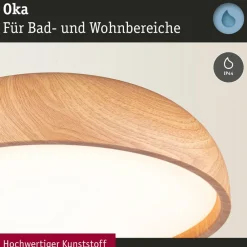 Paulmann Oka LED-loftlampe IP44 CCT trælook