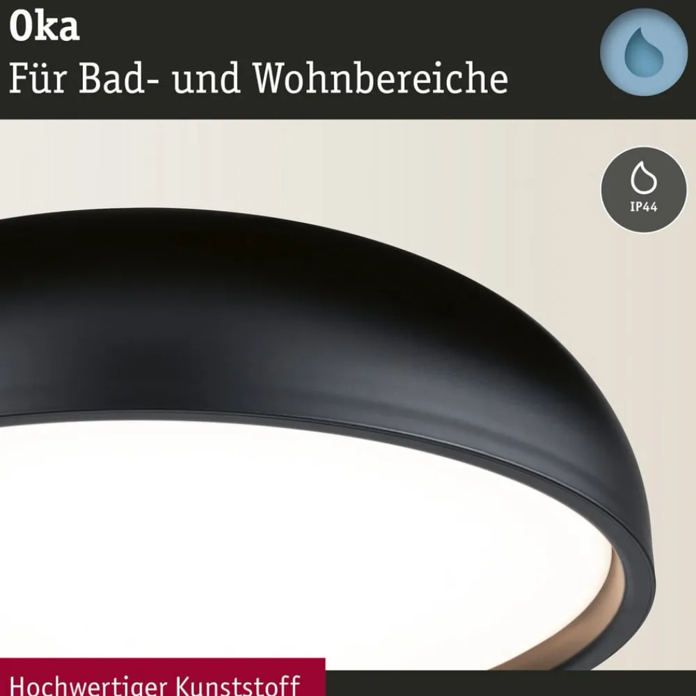 Paulmann Loftlamper>Oka LED-loftlampe IP44 CCT sort