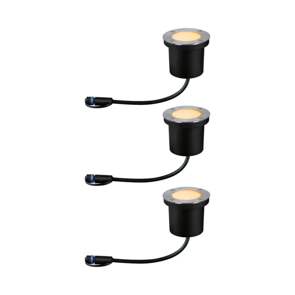 Paulmann Nedgravet Udebelysning>Plug & Shine LED indbygningslampe 4,5W sæt med 3 stk