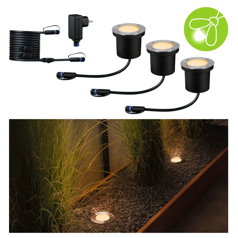 Paulmann Nedgravet Udebelysning>Plug & Shine LED indbygningslampe 4,5W sæt med 3 stk