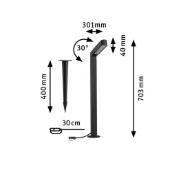 Paulmann Plug & Shine LED Ito-projektor, lodret, IP65