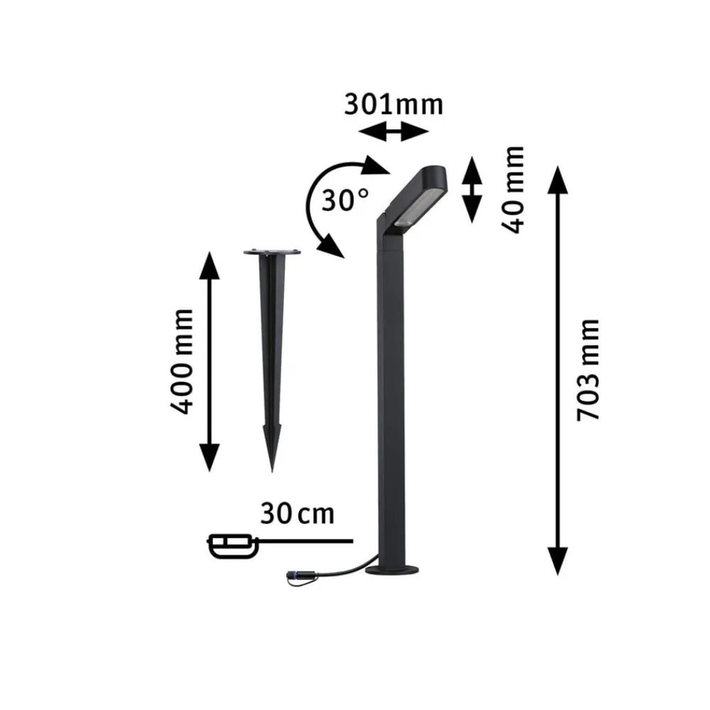 Paulmann Plug & Shine LED Ito-projektor, lodret, IP65