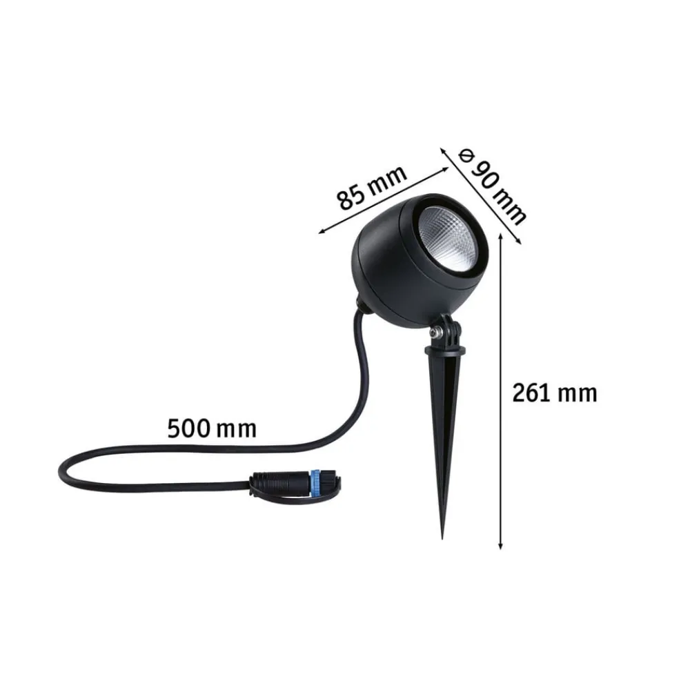 Paulmann Udendørs Spot>Plug & Shine LED-spot Kikolo, 3.000 K, 20°, aluminium