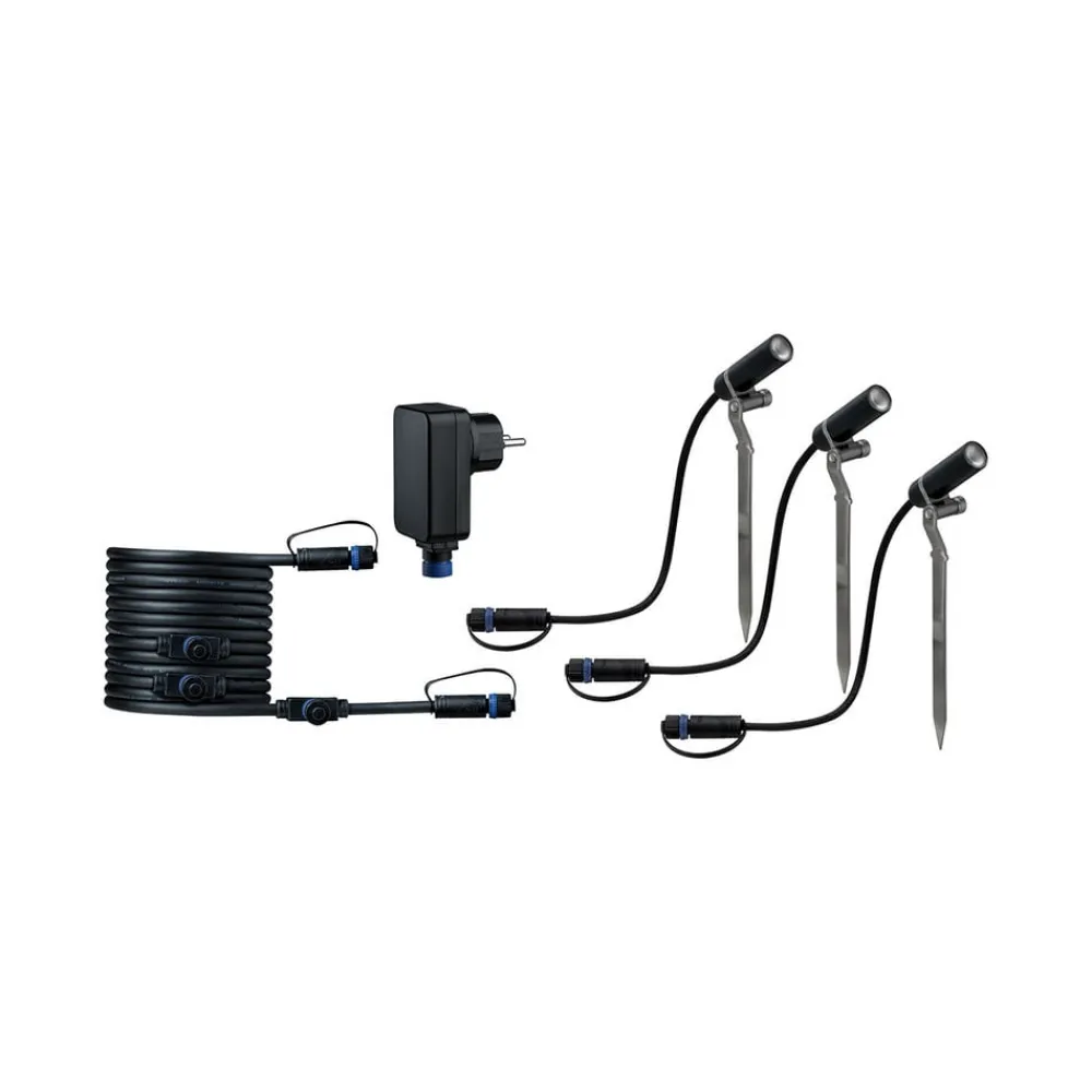 Paulmann Udendørs Spot>Plug & Shine Plantini 3.000K basissæt med 3 stk