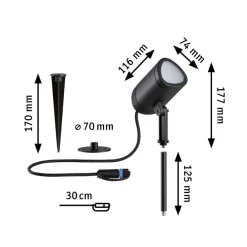 Plug&Shine Shira jordspyd spotlight ZigBee RGBW^Paulmann Best