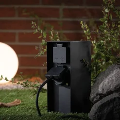 Paulmann Stikkontaktsøjler>Rio stikkontakt 2-delt antracit