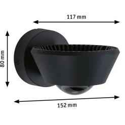 Paulmann Sabik LED-væglampe, up/down, sort