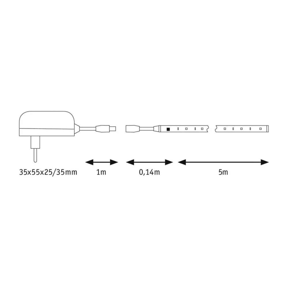 SimpLED Motion LED-stripsæt, 5 m fjernbetjening RGB^Paulmann Outlet