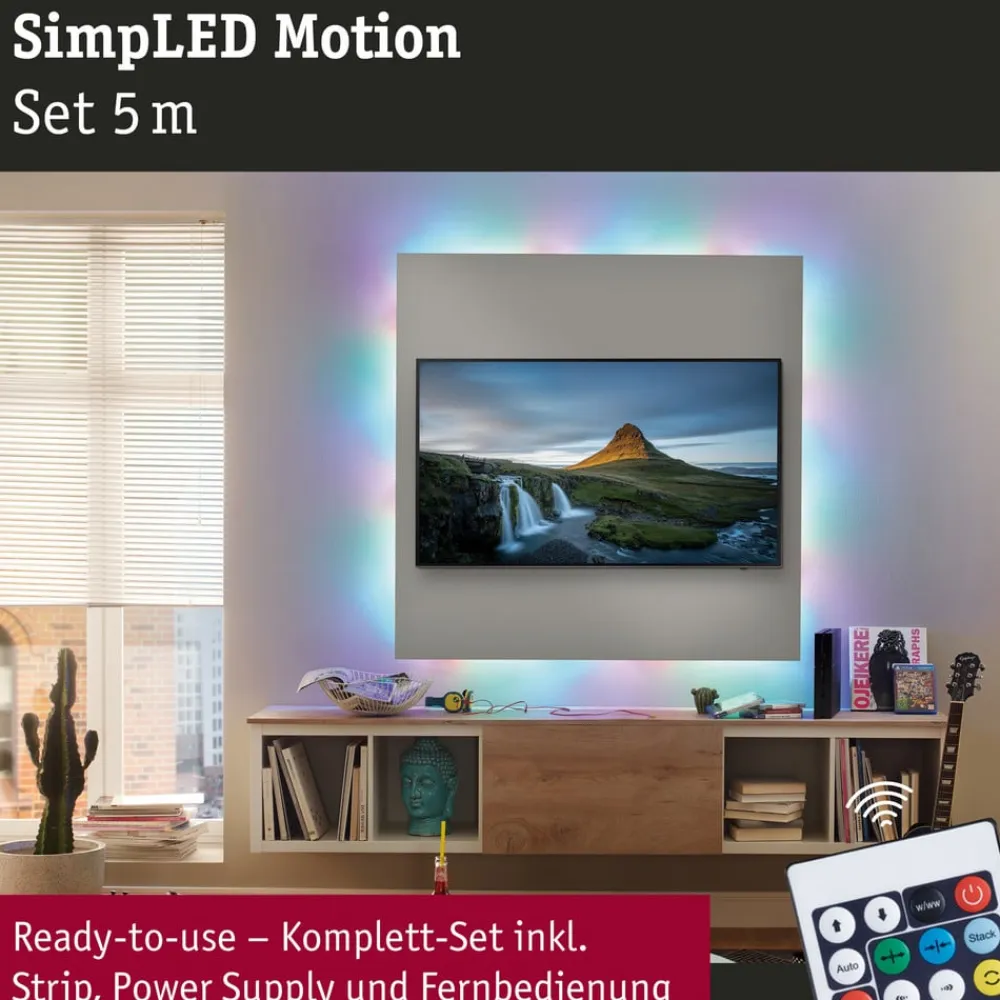 SimpLED Motion LED-stripsæt, 5 m fjernbetjening RGB^Paulmann Outlet