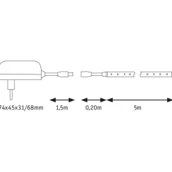 Paulmann SimpLED stripe-sæt, 17 W, varmhvidt, 5 m