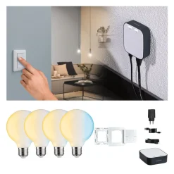 Paulmann Smart Home-sæt ZigBee 4x E27 7W LED G95 mat CCT