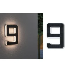 solcelledrevet LED-husnummer 9^Paulmann Online