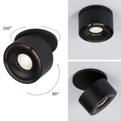 Spircle LED indbygningslampe, mat sort^Paulmann Hot