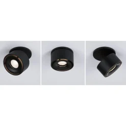 Spircle LED indbygningslampe, mat sort^Paulmann Hot