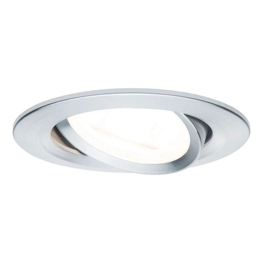 Paulmann Indbygningsspots>Spot Nova rund, drejelig/dæmpbar, aluminium