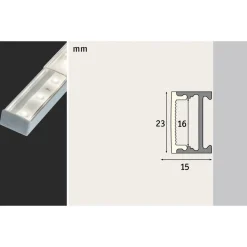 Square Profil alu satineret diffusor, 1 m^Paulmann Discount