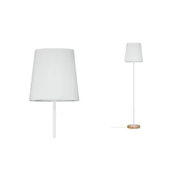 Paulmann Stellan gulvlampe, hvid tekstilskærm