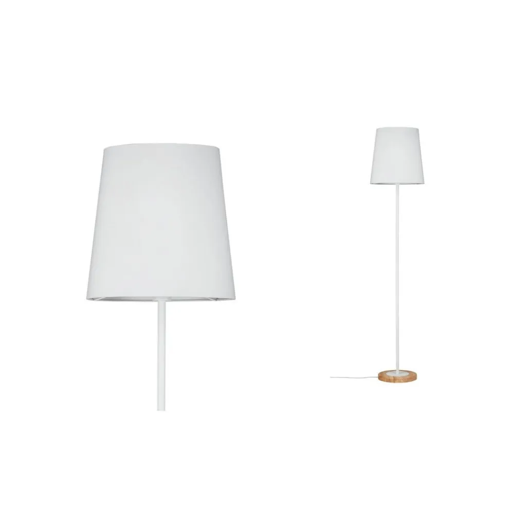 Paulmann Stellan gulvlampe, hvid tekstilskærm