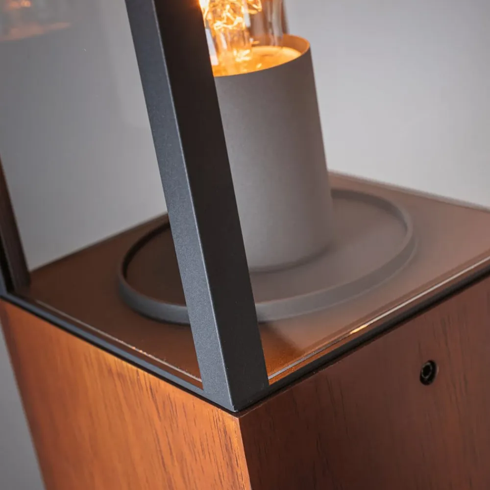 Paulmann Sokkellamper>Timba-sokkelampe med træ, højde 40 cm