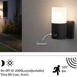 Paulmann Tubs udendørs væglampe sensor dæmpes ikke